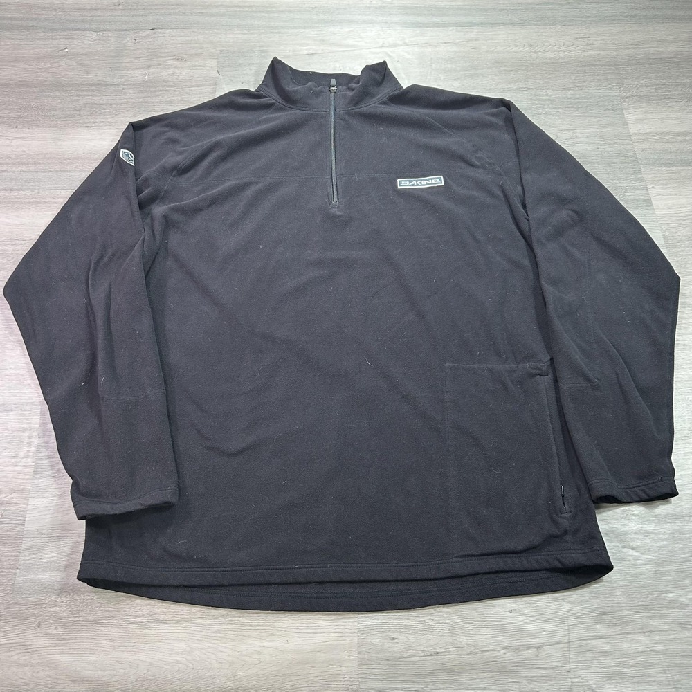 Dakine Sweatshirt Mens XL Black‎ Fleece 1/4 Zip Pullover Sweater Logo Outdoor